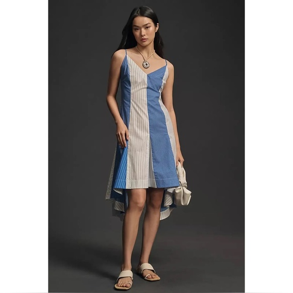 Anthropologie Plenty by Tracy Reese Cotton Dress in Blue and White Stripes - Picture 2 of 13